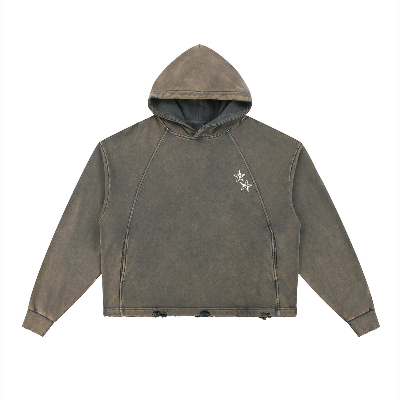 Westward Edge LeRoi Vintage Washed Frayed-Hem Hoodie