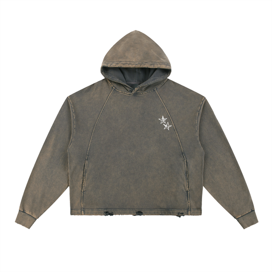 Westward Edge LeRoi Vintage Washed Frayed-Hem Hoodie