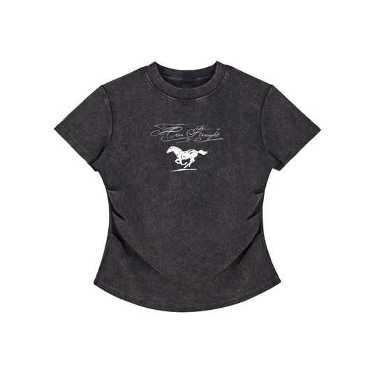 Westward Edge LeRoi Vintaged-Wash Bodycon Cotton T-Shirt Women