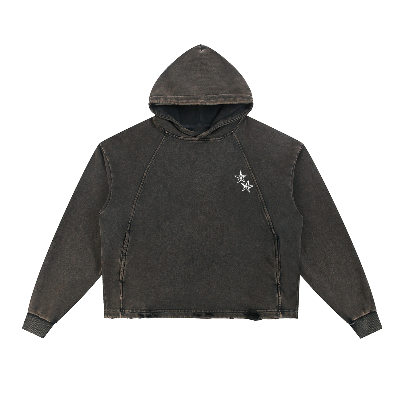 Westward Edge LeRoi Vintage Washed Frayed-Hem Hoodie
